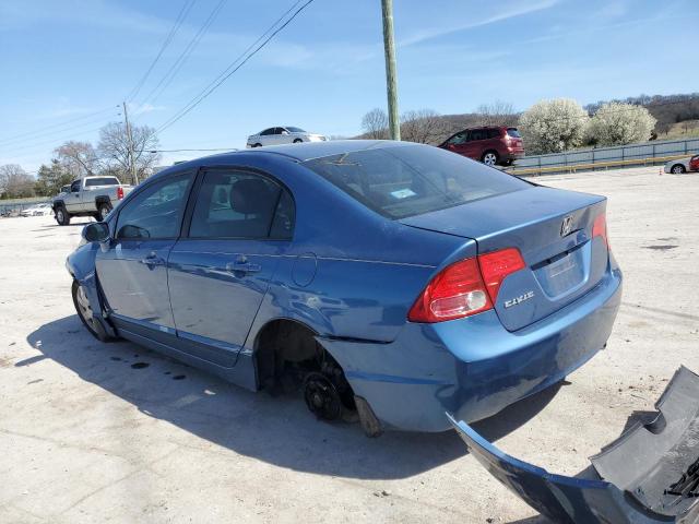 1HGFA16507L016287 - 2007 HONDA CIVIC LX BLUE photo 2