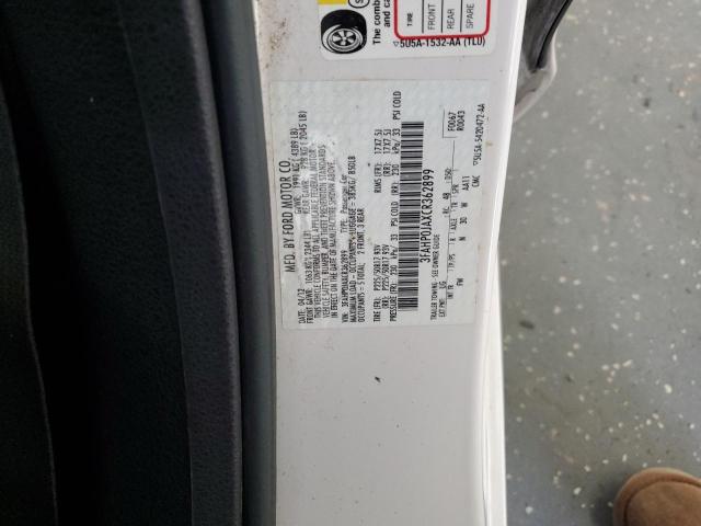 3FAHP0JAXCR362899 - 2012 FORD FUSION SEL WHITE photo 13