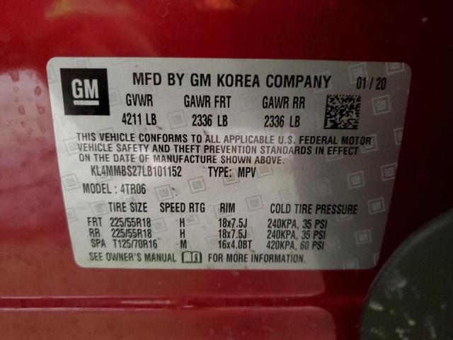 KL4MMBS27LB101152 - 2020 BUICK ENCORE GX PREFERRED RED photo 13