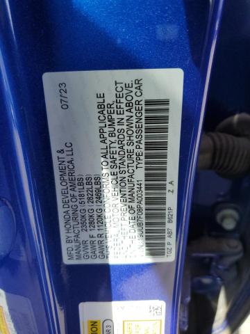 19UUB7F08PA003441 - 2023 ACURA TLX TYPE S PMC EDITION BLUE photo 12