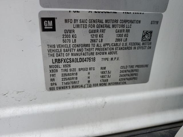 LRBFXCSA0LD047618 - 2020 BUICK ENVISION ESSENCE WHITE photo 13