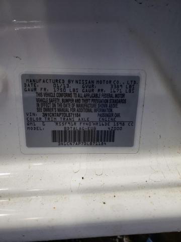 3N1CN7AP7DL871184 - 2013 NISSAN VERSA S WHITE photo 13