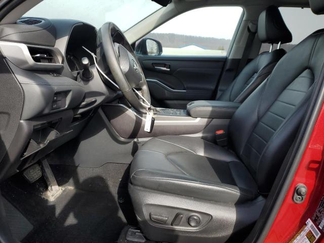 5TDHZRBH6NS586501 - 2022 TOYOTA HIGHLANDER XLE RED photo 7