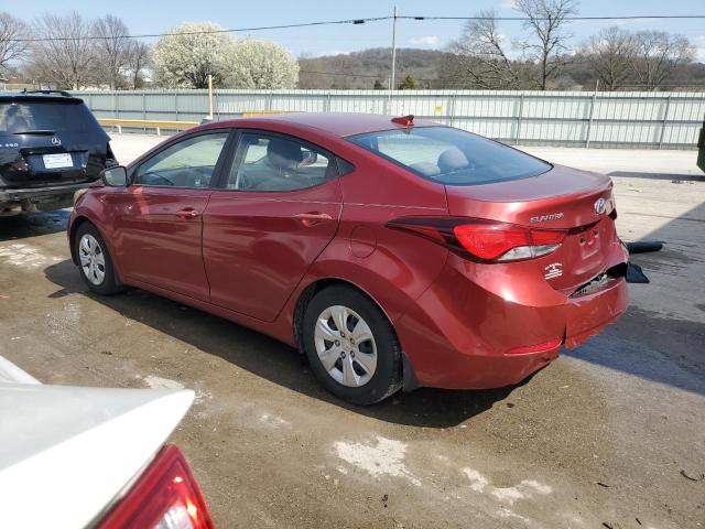 5NPDH4AE2GH760360 - 2016 HYUNDAI ELANTRA SE MAROON photo 2