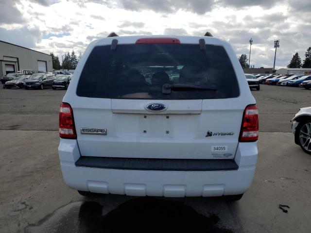 1FMCU49H88KC13565 - 2008 FORD ESCAPE HEV WHITE photo 6