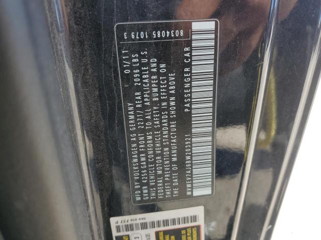 WVWEV7AJ6BW203921 - 2011 VOLKSWAGEN GTI BLACK photo 12