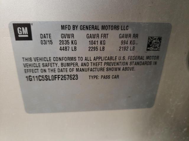 1G11C5SL0FF267623 - 2015 CHEVROLET MALIBU 1LT TAN photo 12