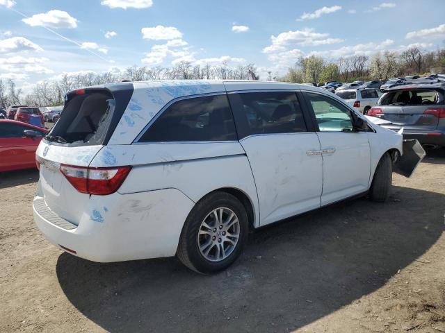 5FNRL5H61BB076612 - 2011 HONDA ODYSSEY EXL WHITE photo 3