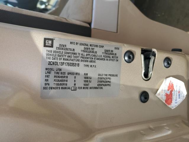 2CNDL13F176035318 - 2007 CHEVROLET EQUINOX LS BEIGE photo 13