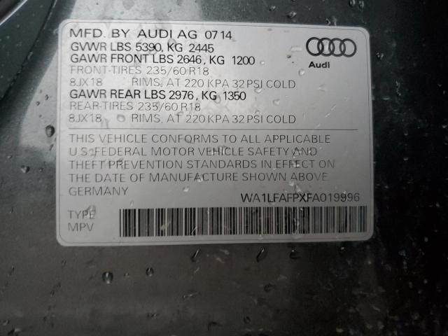 WA1LFAFPXFA019996 - 2015 AUDI Q5 PREMIUM PLUS GRAY photo 13