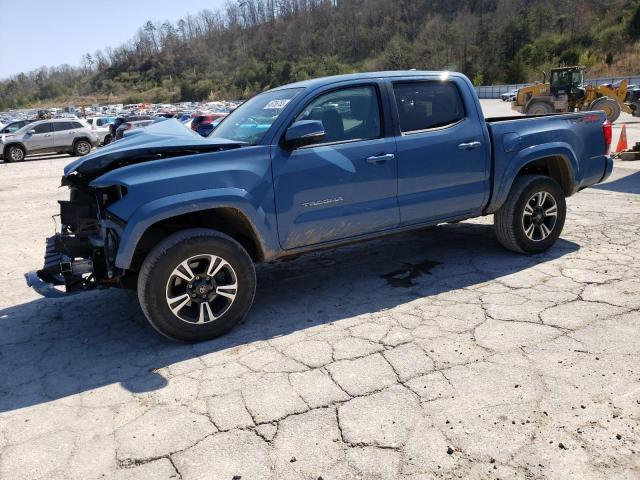 3TMCZ5ANXKM259752 - 2019 TOYOTA TACOMA DOUBLE CAB BLUE photo 1