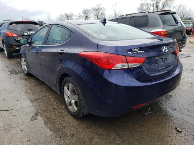 5NPDH4AE7DH166326 - 2013 HYUNDAI ELANTRA GLS BLUE photo 2