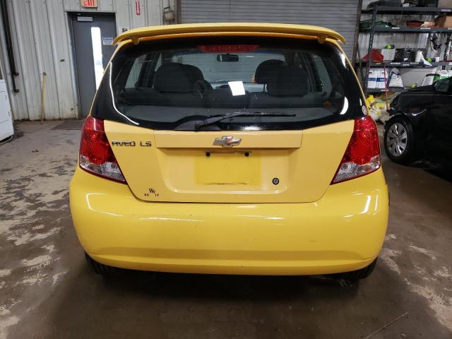 KL1TD62655B415890 - 2005 CHEVROLET AVEO BASE YELLOW photo 6