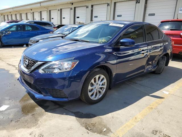 3N1AB7AP4KY443072 - 2019 NISSAN SENTRA SV S BLUE photo 1