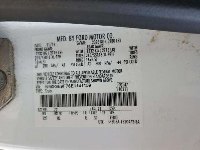 NM0GE9F76E1141159 - 2014 FORD TRANSIT CO XLT WHITE photo 12