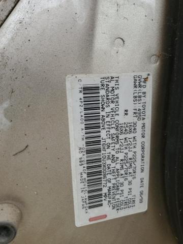 JT6HF10U3X0086772 - 1999 LEXUS RX 300 TAN photo 12