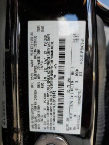 1FMCU9H61LUB16976 - 2020 FORD ESCAPE SEL BLACK photo 13