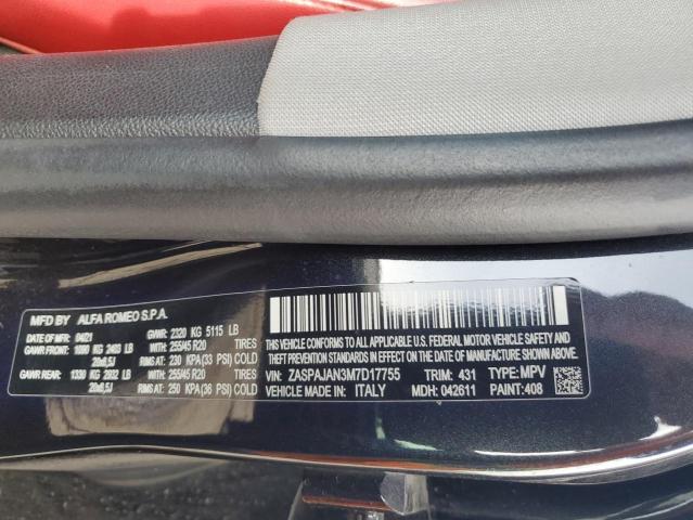 ZASPAJAN3M7D17755 - 2021 ALFA ROMEO STELVIO SPORT BLACK photo 10