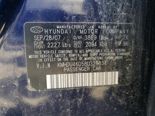 KMHDU46D58U329834 - 2008 HYUNDAI ELANTRA GLS BLUE photo 13