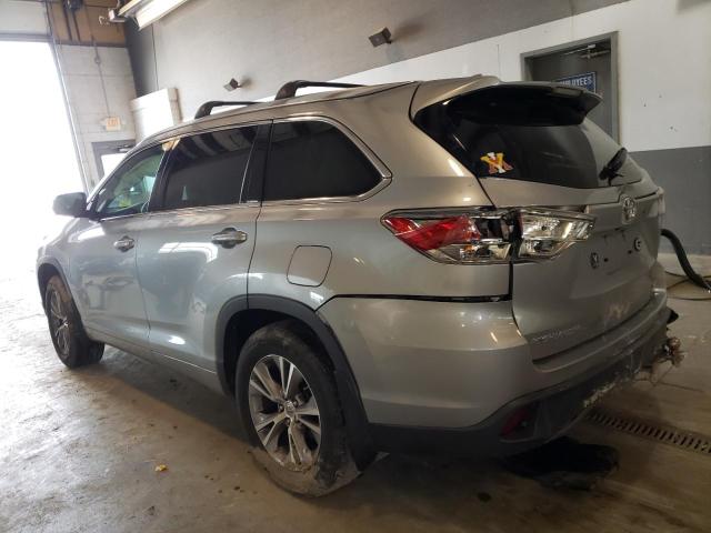5TDJKRFH0FS185897 - 2015 TOYOTA HIGHLANDER XLE SILVER photo 2