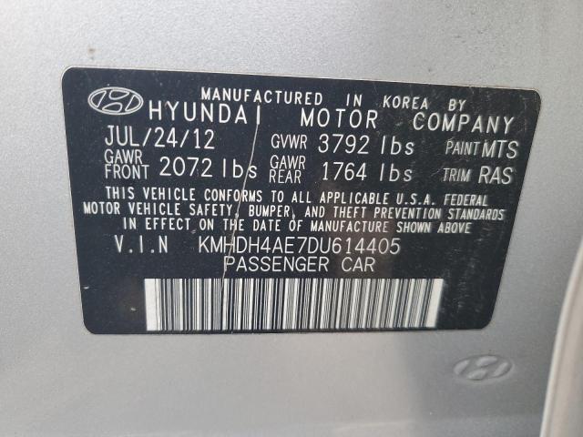 KMHDH4AE7DU614405 - 2013 HYUNDAI ELANTRA GLS SILVER photo 12