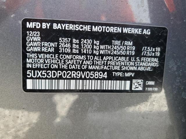 5UX53DP02R9V05894 - 2024 BMW X3 XDRIVE30I GRAY photo 13