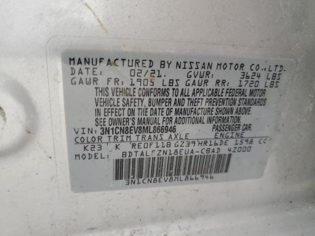 3N1CN8EV8ML866946 - 2021 NISSAN VERSA SV GRAY photo 12