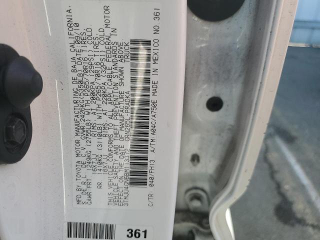 3TMJU4GN6BM113372 - 2011 TOYOTA TACOMA DOUBLE CAB PRERUNNER WHITE photo 13