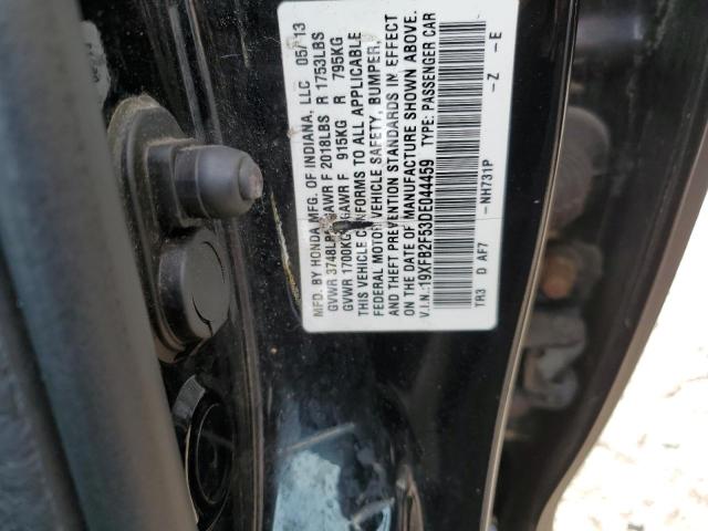 19XFB2F53DE044459 - 2013 HONDA CIVIC LX BLACK photo 12