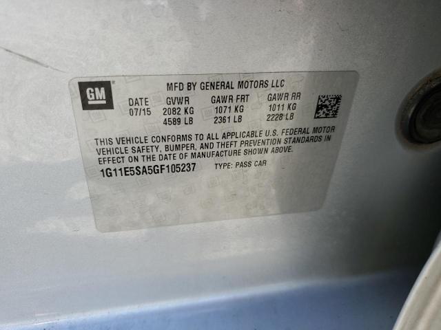 1G11E5SA5GF105237 - 2016 CHEVROLET MALIBU LTZ ვერცხლისფერი ფოტო 12