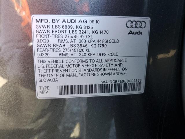 WA1DGBFE9BD002363 - 2011 AUDI Q7 PRESTIGE გრაფიტი ფოტო 13