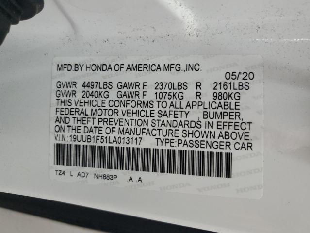 19UUB1F51LA013117 - 2020 ACURA TLX BASE TECHNOLOGY Ağ foto 13