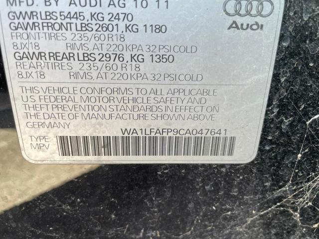 WA1LFAFP9CA047641 - 2012 AUDI Q5 PREMIUM PLUS BLACK photo 10