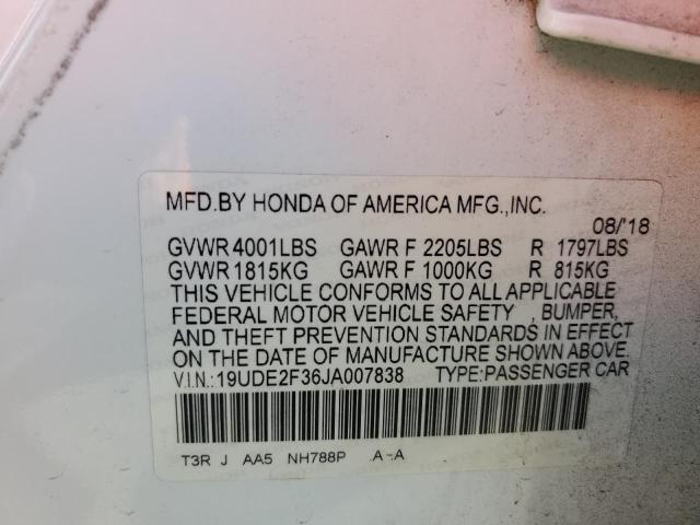 19UDE2F36JA007838 - 2018 ACURA ILX BASE WATCH PLUS WHITE photo 12