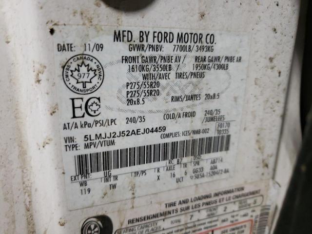 5LMJJ2J52AEJ04459 - 2010 LINCOLN NAVIGATOR 白色 照片 12