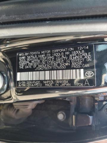 JTDKDTB37F1576550 - 2015 TOYOTA PRIUS C BLACK photo 13