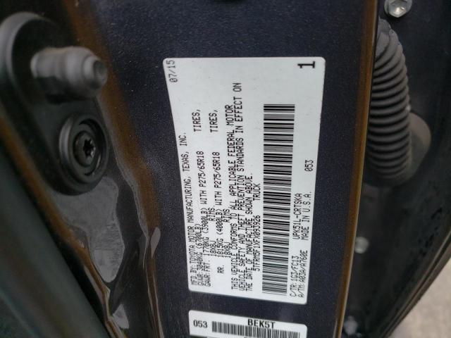 5TFRM5F1XFX093926 - 2015 TOYOTA TUNDRA DOUBLE CAB SR/SR5 GRAY photo 12