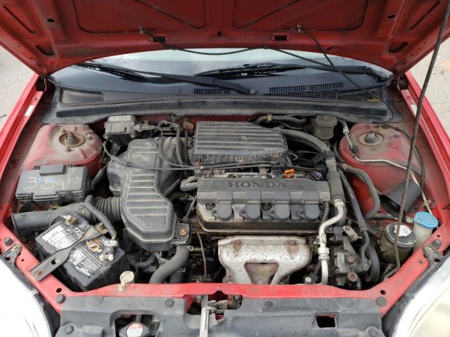 1HGEM22551L041403 - 2001 HONDA CIVIC LX RED photo 11