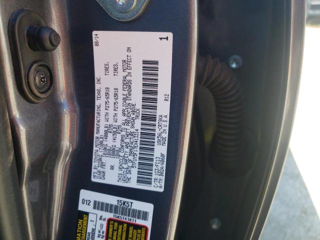 5TFUY5F17EX413314 - 2014 TOYOTA TUNDRA DOUBLE CAB SR/SR5 GRAY photo 12