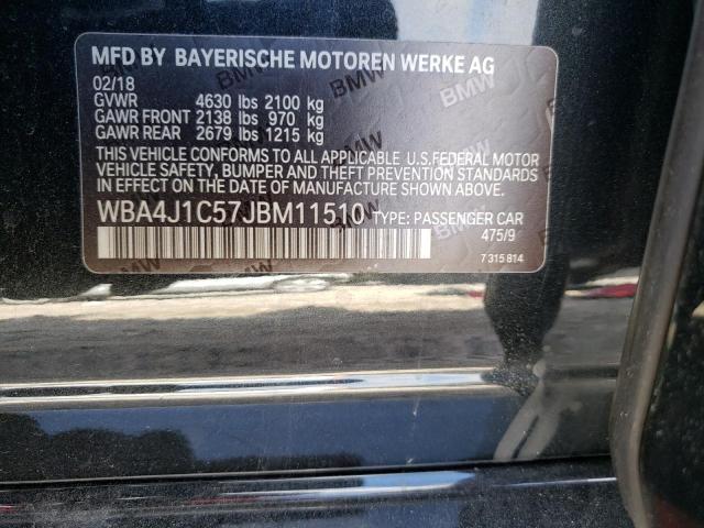 WBA4J1C57JBM11510 - 2018 BMW 430I GRAN COUPE BLACK photo 13