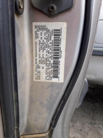 5TBRT34181S189801 - 2001 TOYOTA TUNDRA ACCESS CAB Argent photo 12