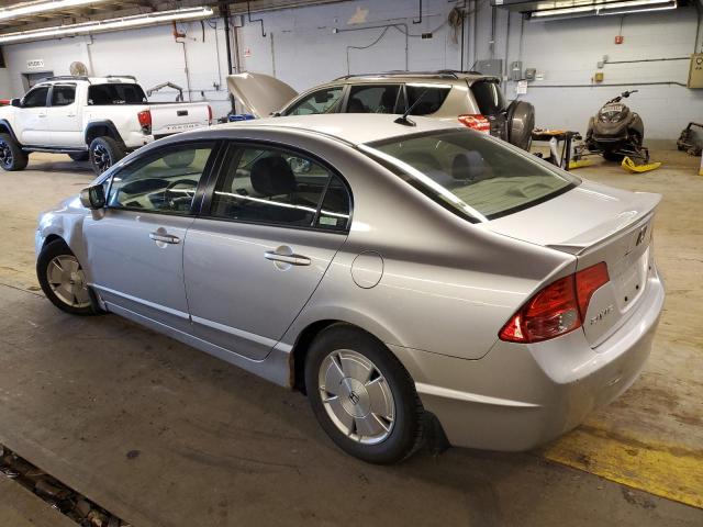 JHMFA36278S030581 - 2008 HONDA CIVIC HYBRID SILVER photo 2