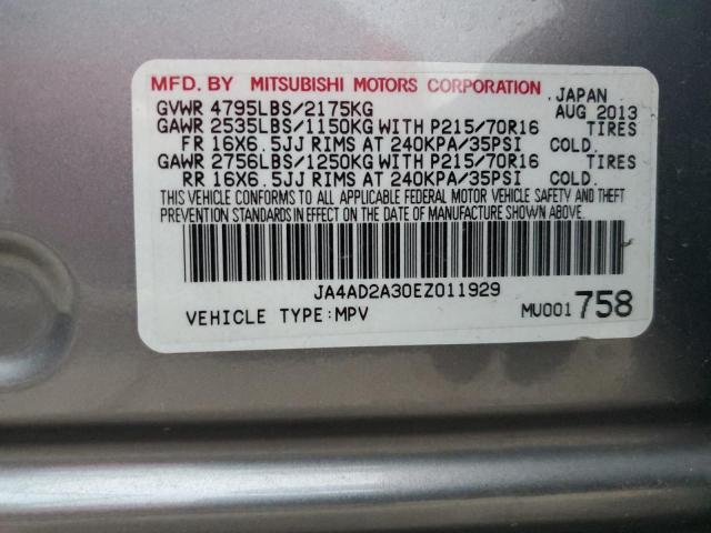 JA4AD2A30EZ011929 - 2014 MITSUBISHI OUTLANDER ES GRAY photo 13