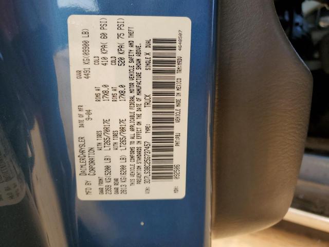 3D7LS38C25G737457 - 2005 DODGE RAM 3500 ST BLUE photo 12