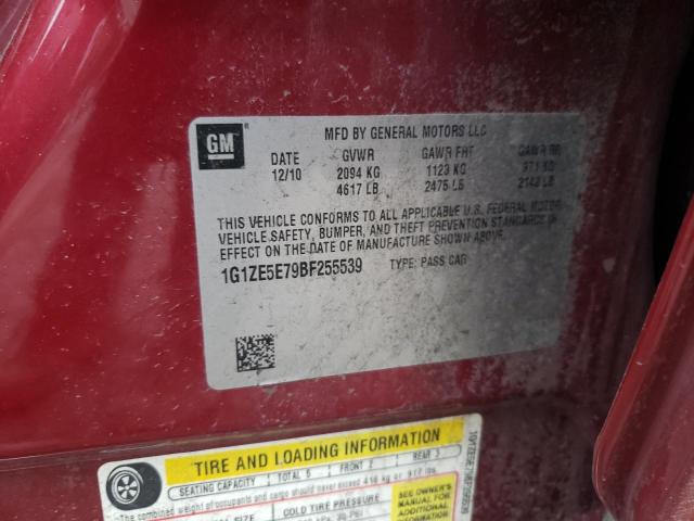 1G1ZE5E79BF255539 - 2011 CHEVROLET MALIBU LTZ ბურგუნდია ფოტო 12