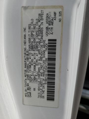 5TBBT44133S437298 - 2003 TOYOTA TUNDRA ACCESS CAB SR5 WHITE photo 12