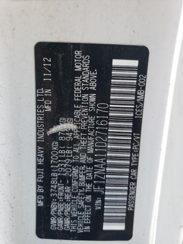 JF1ZNAA11D2716170 - 2013 TOYOTA SCION FR-S 白色 照片 12