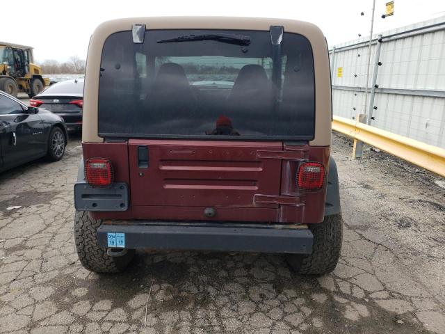 1J4FA49S82P765075 - 2002 JEEP WRANGLER / SPORT BURGUNDY photo 6