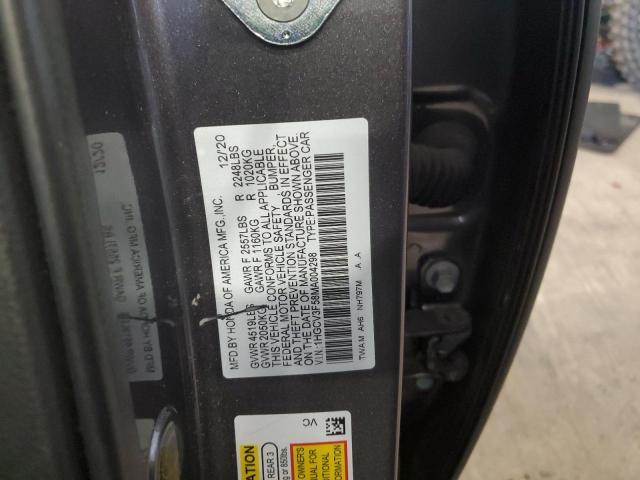 1HGCV3F58MA004298 - 2021 HONDA ACCORD HYBRID EXL CHARCOAL photo 13