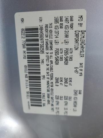 1A8HX58207F582585 - 2007 CHRYSLER ASPEN LIMITED 银色 照片 13